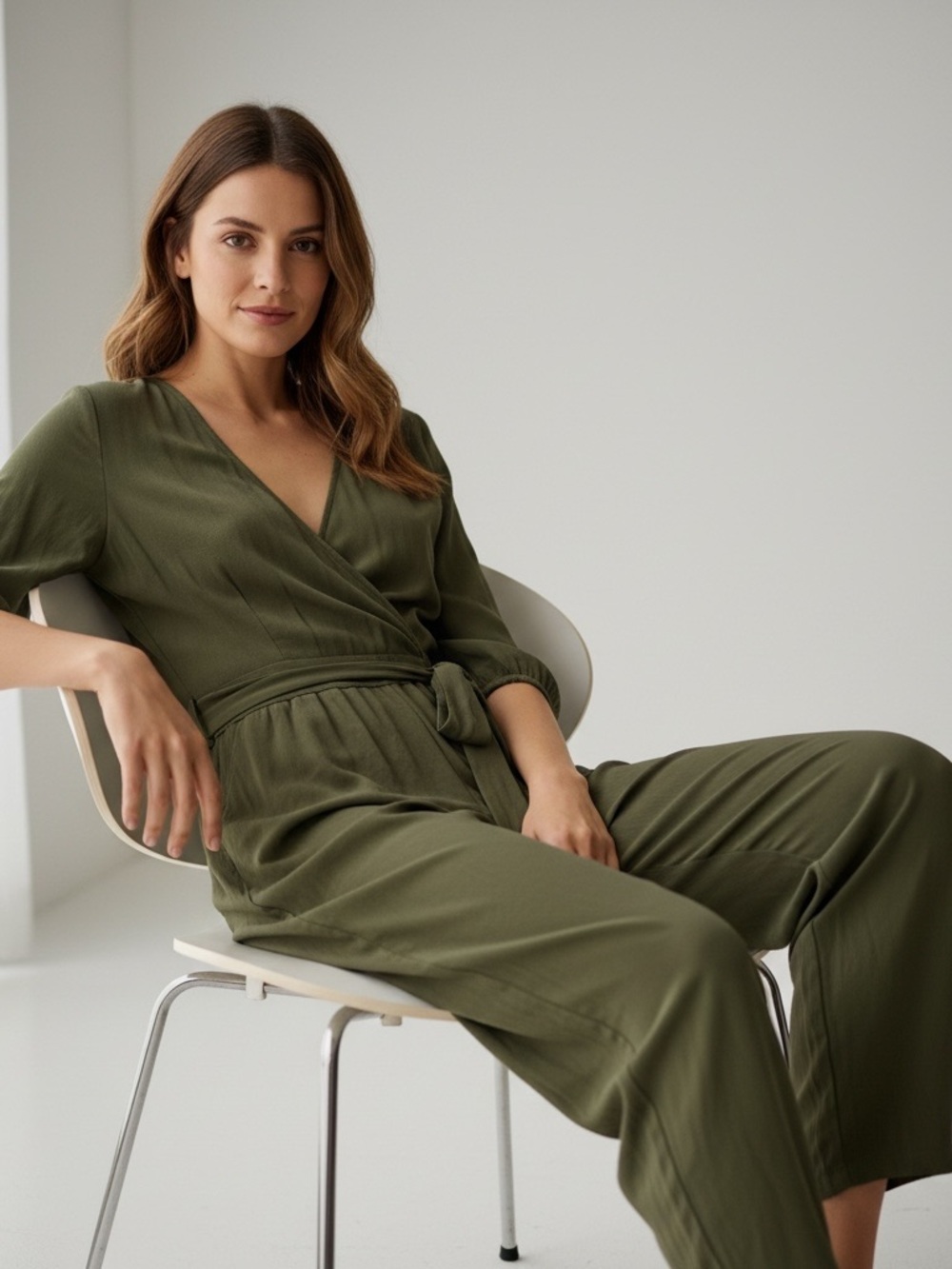 Anthropologie Amadi Utility Satin Silky Tie Waist Short Sleeve Jumpsuit NEW S